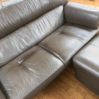 カリモクのレザーソファ！オットマン付きです！
