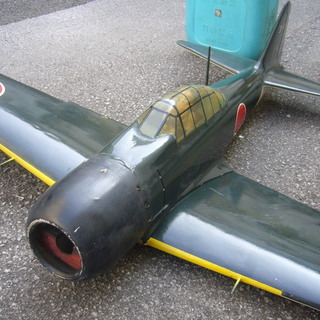 ゼロ戦木製模型元ラジコン大型翼長さ１６０ｃｍ