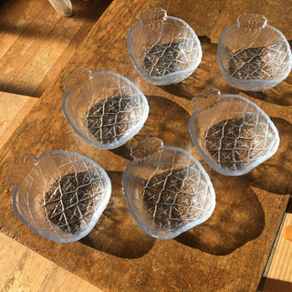 昭和レトロなパイナップル型 ガラスの器6個