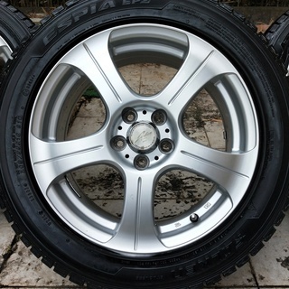 スタッドレスタイヤ 205/55R16 PCD100 レガシィ まだまだ使えます 引 