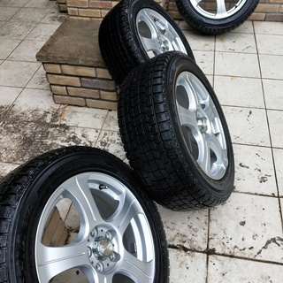 スタッドレスタイヤ 205/55R16 PCD100 レガシィ まだまだ使えます 引 