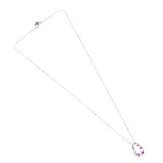 E293 美品 K18WG ダイヤ ルビー しずく 無段階アジャスター