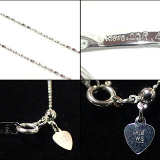 E293 美品 K18WG ダイヤ ルビー しずく 無段階アジャスター