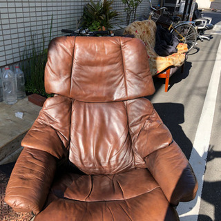 ★美品★北欧★エコーネス★総本革★レザー★ストレスレスチェア★タンパ★リクライニングソファ★セット★