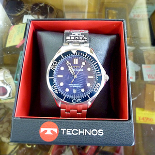 新品未使用品 TECHNOS 腕時計 T9A25SN 腕時計 クォーツ テクノス ネイビー シルバー 10気圧防水 札幌市 白石区 東札幌