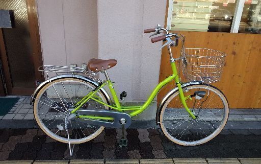 26吋 ファッションタウンサイクル 内装3段/LEDオート/ライムグリーン