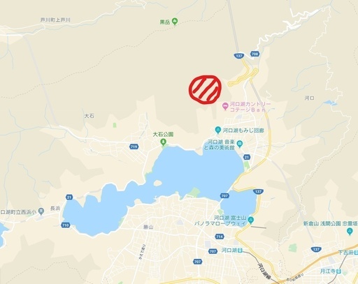 河口湖から北1キロの好立地 2 57ha 約7 700坪 の広大山林 愛彩 株 南都留の土地販売 土地売買の不動産 住宅情報 無料掲載の掲示板 ジモティー