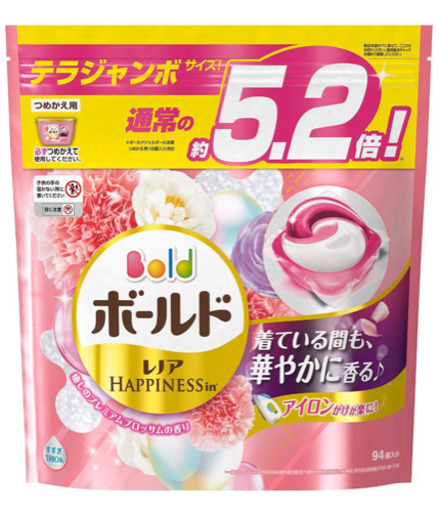 洗濯洗剤 ボールド ジェルボール3d 柔軟剤入 癒しのプレミアムブロッサム 詰め替え 94個 約5 2倍 まさやん 魚住の洗濯用品 洗剤 の中古あげます 譲ります ジモティーで不用品の処分
