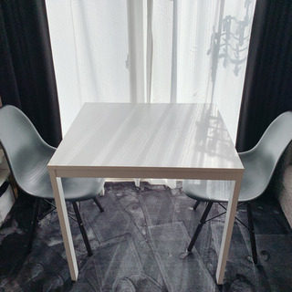 【ネット決済】IKEA ホワイトダイニングテーブル　３点セット　...
