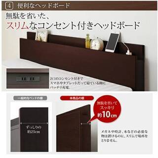 未使用品】セミダブル・跳ね上げベッド・横開きタイプ・通気性抜群の