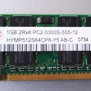 ノートPC用メインメモリ　PC２ー５３００　１GB　SK hynix