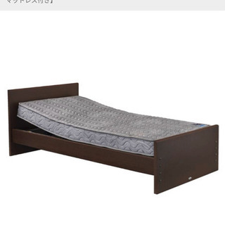 在庫1点！【プラッツ製】電動ヘッドレス付リクライニングベッド　ダブルコイルマットレス付 2モーター シングルベッド★着払可（自社配送時）