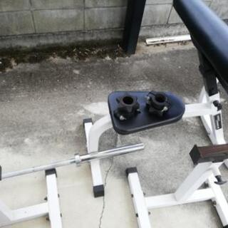 オリンピックバーベル70キロ プリチャーカールベンチ セーフティバー