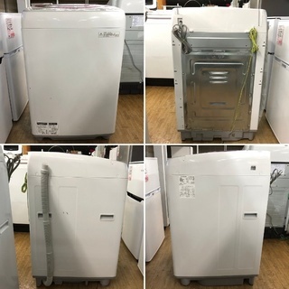 美品【 SHARP 】シャープ 洗濯8.0㎏ 全自動洗濯機 穴なしサイクロン 
