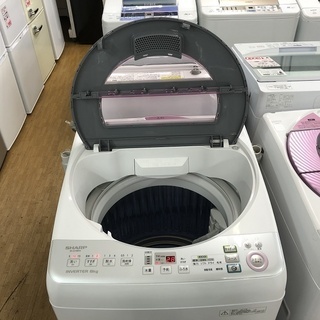 美品【 SHARP 】シャープ 洗濯8.0㎏ 全自動洗濯機 穴なしサイクロン洗浄で