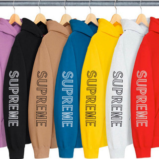 Supreme Sleeve Embroidery Hooded Sweatshirt