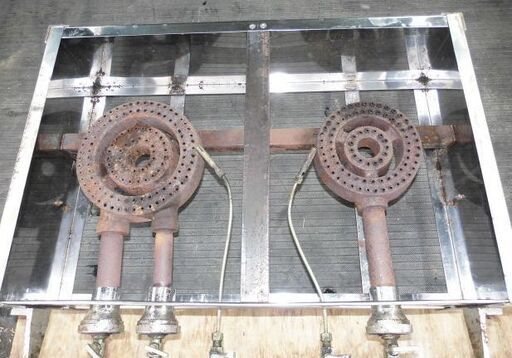 値下げ/LPガス 2口ガスコンロ【600×400×200mm】 値下げ/LPガス 2口ガスコンロ【600×400×200mm】