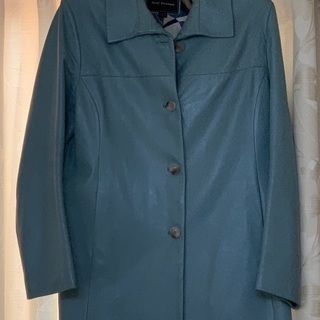 ラムレザーコート - ブルー