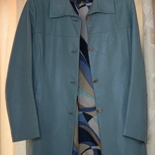 ラムレザーコート - ブルー