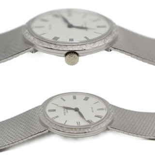 PATEK PHILIPPE (パテックフィリップ) 手巻き腕時計/カラトラバ ホワイト BEYER(バイエル)Ｗネーム