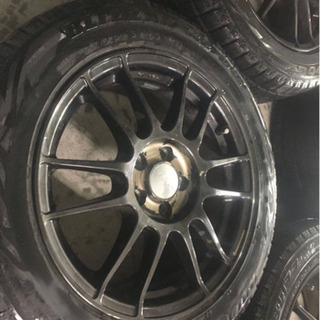 レガシー、プリウス等　205/55R16 エンケイホイール　スタッドレス　ブリザックrevoGZ 溝有り　OFF +50 PCD100 5H 