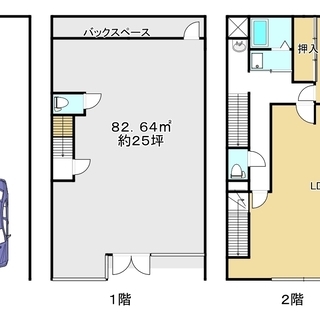 駐車スペース５台分備えた、住居付き店舗の画像