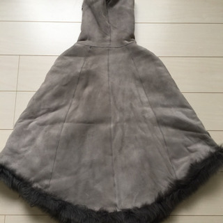 リアルムートン リバーシブルポンチョ 美品です