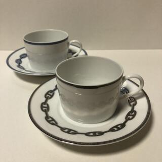 HERMES エルメス シェーヌダンクル プラチナティーカップ＆ソーサー