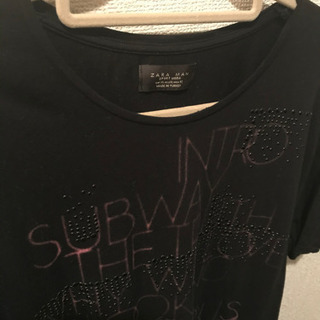 ZARA 半袖Tシャツ　XL  黒　  