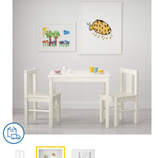 IKEA キッズテーブル&チェア一式（白）