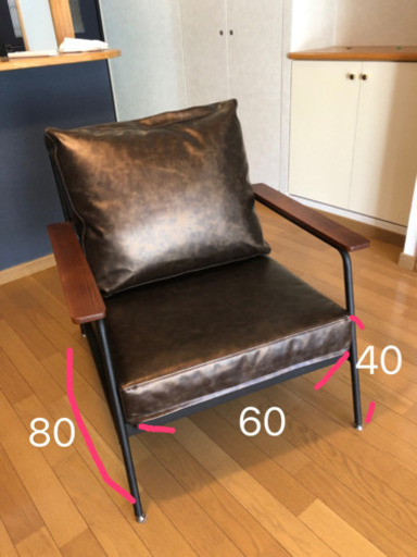 値下げ！ほぼ未使用⭐︎男前 カフェ風 ソファ 一人掛け