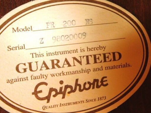 美品 エピフォン PR-200NS アコースティックギター