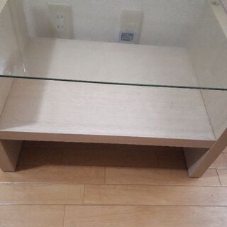 ガラス板 木製 テーブル【お譲りします】