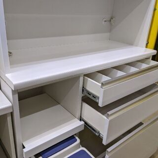 0106-04 2面食器棚 レンジボード ハイカウンター スチームオーブン対応 ソフトクローズ機構 118幅 福岡糸島唐津