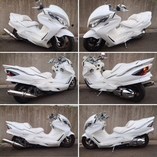 【SUZUKI スカイウェイブ】オールホワイト！！スピーカー、重低音マフラー！！
