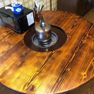 【決まりました】丸いテーブル（手作り座卓）と石油コンロ