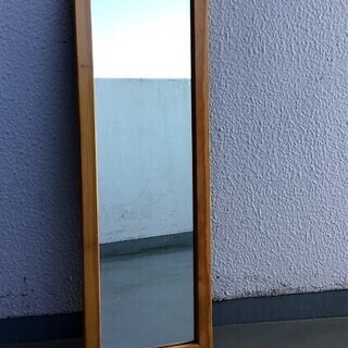 鏡  ミラー　木枠･壁掛／立て掛けタイプ 30㎝×90㎝