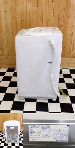 配達込み 全自動洗濯機　TOSHIBA　AW-704　4.2kg　風乾燥　プラスチック槽　単身　住まい　お値打ち