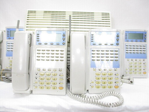 送料無料・NTTネットコミュニケーションシステムaGXビジネスホン・コードレス親機+子機コード付3台+主装置セット