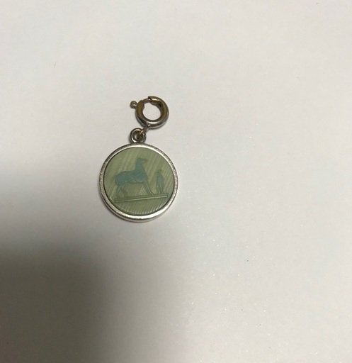 正規品　HERMES エルメス ペンダントトップ コロゾ 馬柄 シルバー×グリーン系