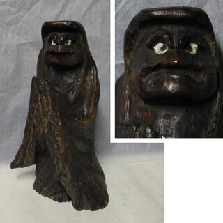 c520 木彫り 達磨大師 彫刻 木製 木彫人形