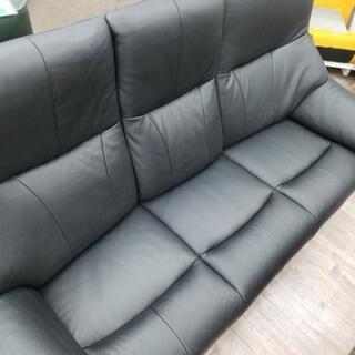 1/19店）3人掛 ソファ 黒 ブラック 合成皮革 12,900円