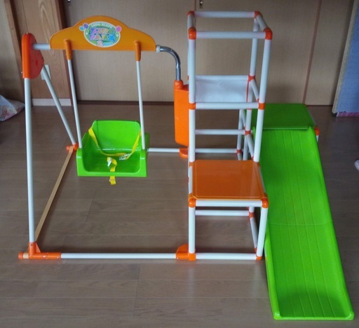 子供室内用　ジャングルジム・すべりだい　おりたたみロングスロープ キッズパーク2 プラス