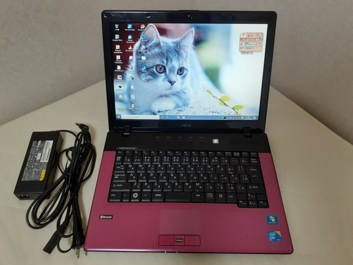 N様購入【取引中】　FUJITSU　FMV-BIBLO　SSD搭載　１４インチ　ピンクパープル　windows10