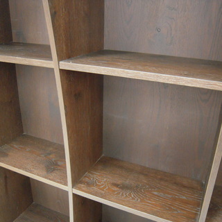 飾り棚 収納家具 シェルフラック 大型壁面収納 本棚 幅134cm ダークブラウン 苫小牧西店