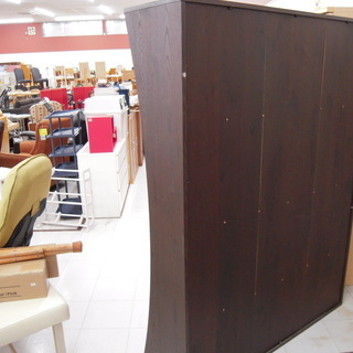 飾り棚 収納家具 シェルフラック 大型壁面収納 本棚 幅134cm ダークブラウン 苫小牧西店