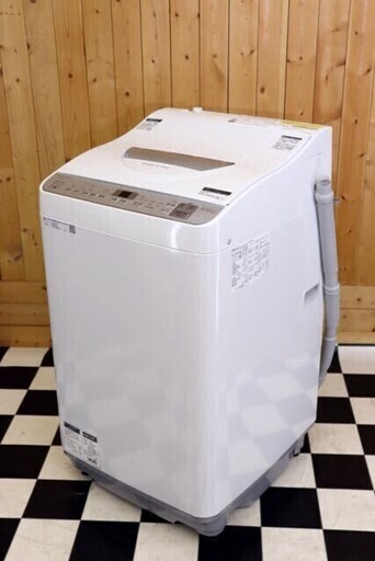 配達込み 全自動洗濯機　SHARP　ES-TX5C-S　2018年製　5.5kg　乾燥機機能搭載　3.5kg　穴なしステンレス槽　住まい　コンパクト