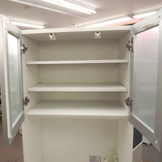レンジボード スリム 幅60㎝ 白 キッチンボード 食器棚 上下2分割 西岡店 レンジボード スリム 幅60㎝ 白 キッチンボード 食器棚 上下2分割 西岡店