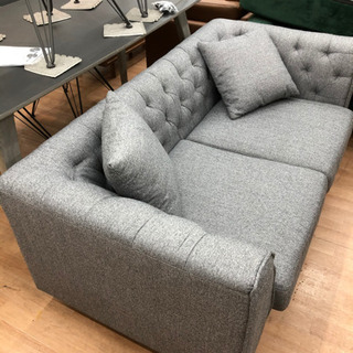 2人掛けソファ アンティーク風 クッション付き【展示品☆美品】