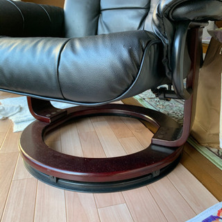 360度回転式　リクライニング（やや難あり）　椅子　ブラック 